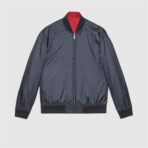 Reversible GG nylon bomber jacket 